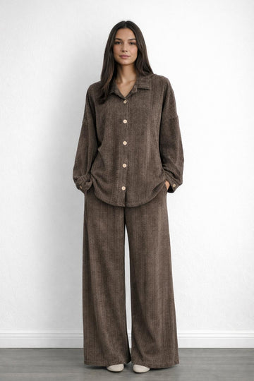 Textured Button Front Co-ord set