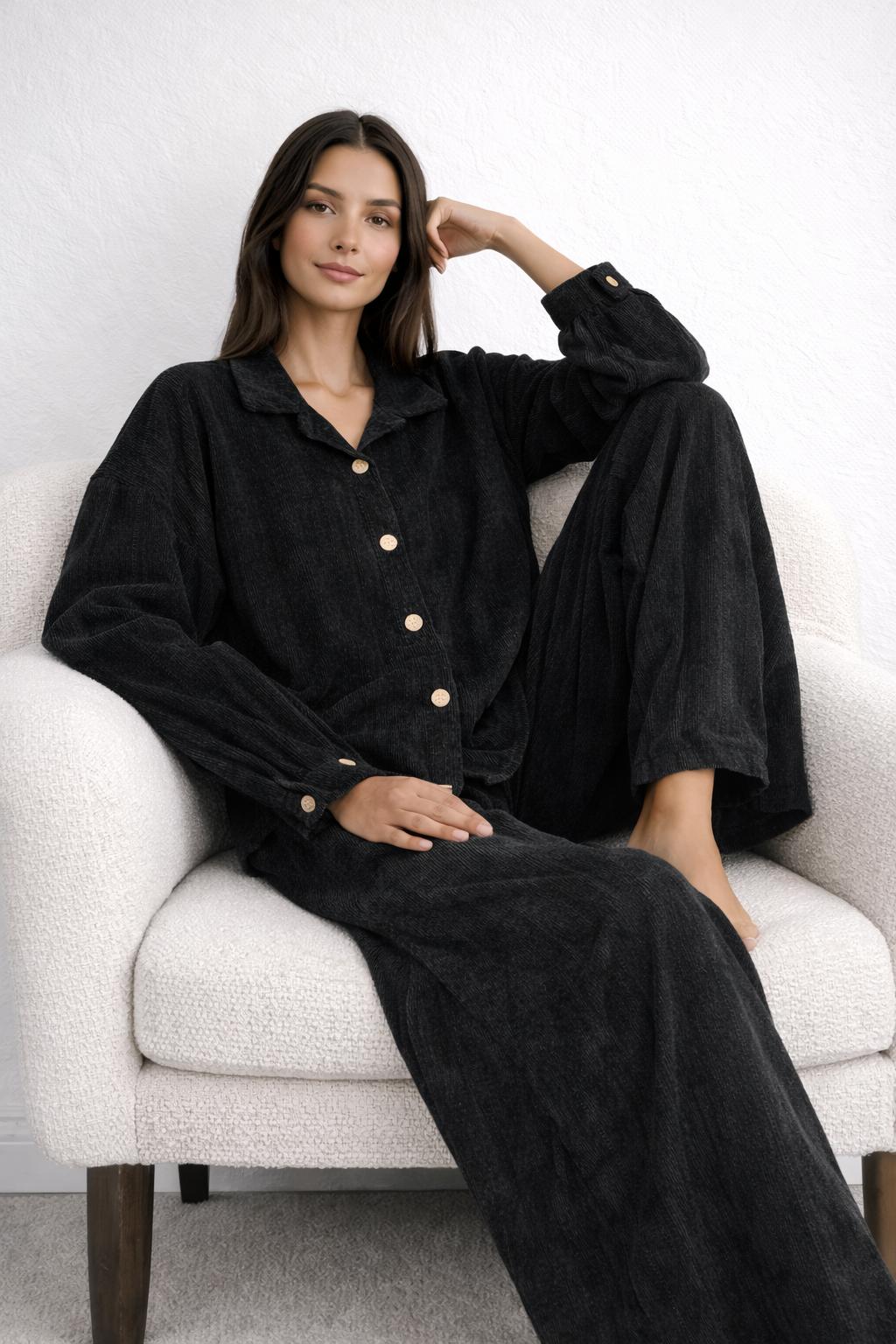 Textured Button Front Co-ord set